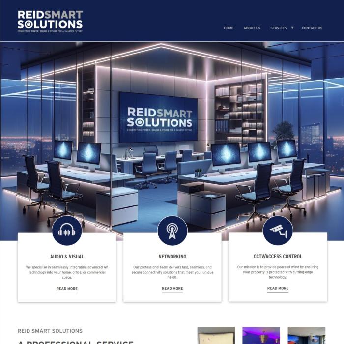 Reid Smart Solutions Website Design by Andy Lock Design